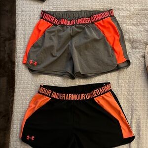 Under Armour Gray and Black Athletic Shorts Lightweight Performance